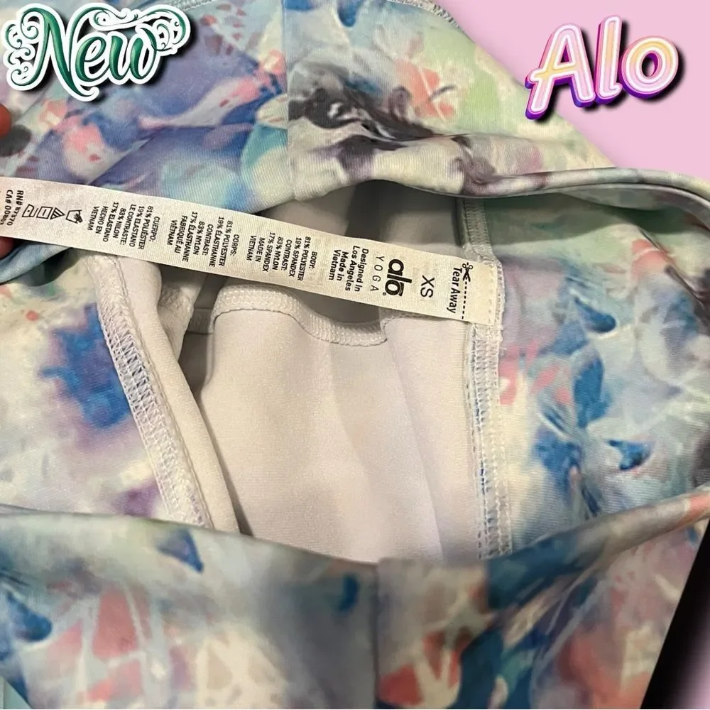 NWT ALO Yoga Runway Pant - XS - Floral Camo/Blue Mesh